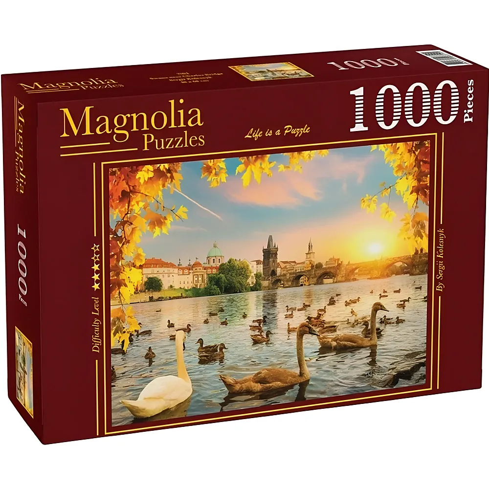 Magnolia Puzzle Swans near Charles Bridge 1000Teile