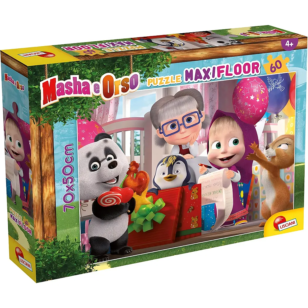 Lisciani Puzzle Maxifloor Mascha und der B�r Lustige Szene 60Teile