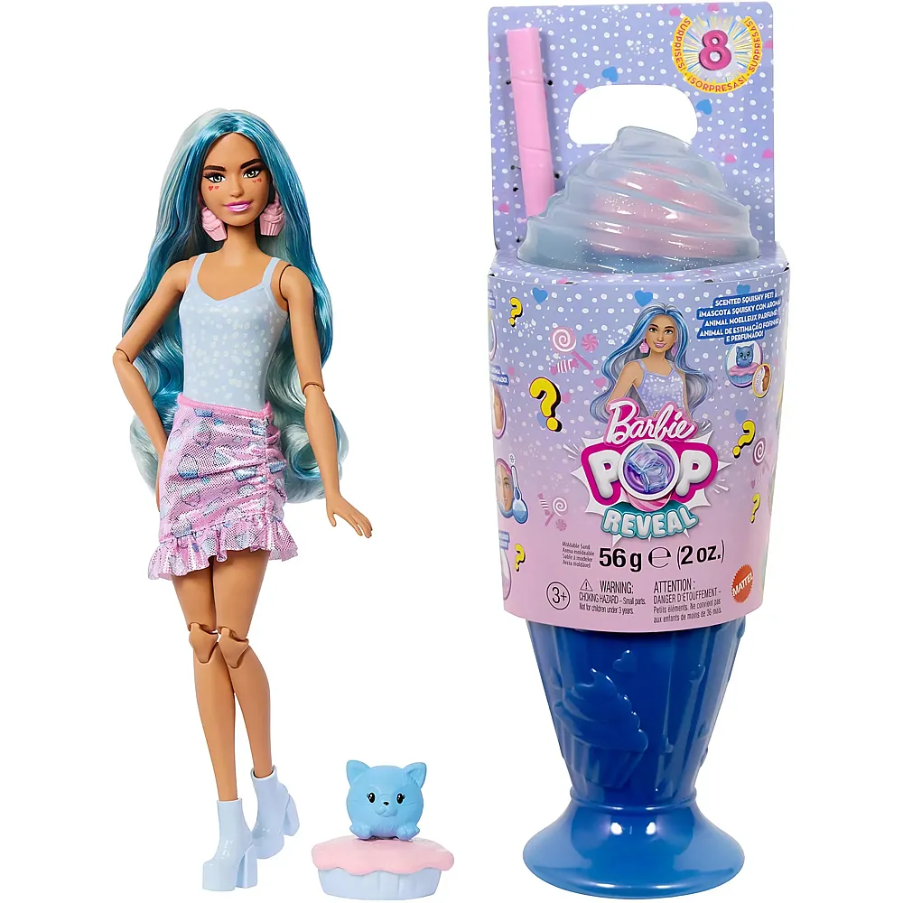 Barbie Pop Reveal Puppe Treats Serie Cool Cupcake Design mit Haustier