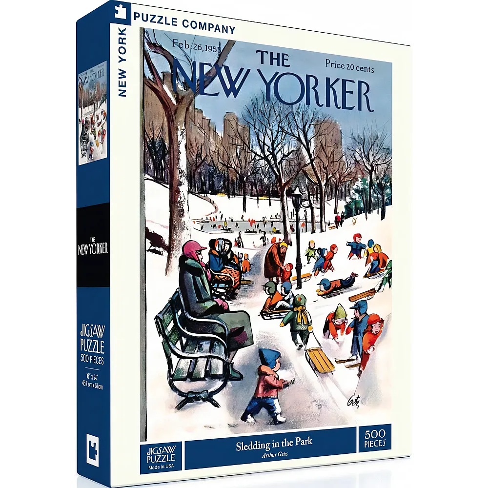 New York Puzzle Company Sledding in the Park - 500 Teile