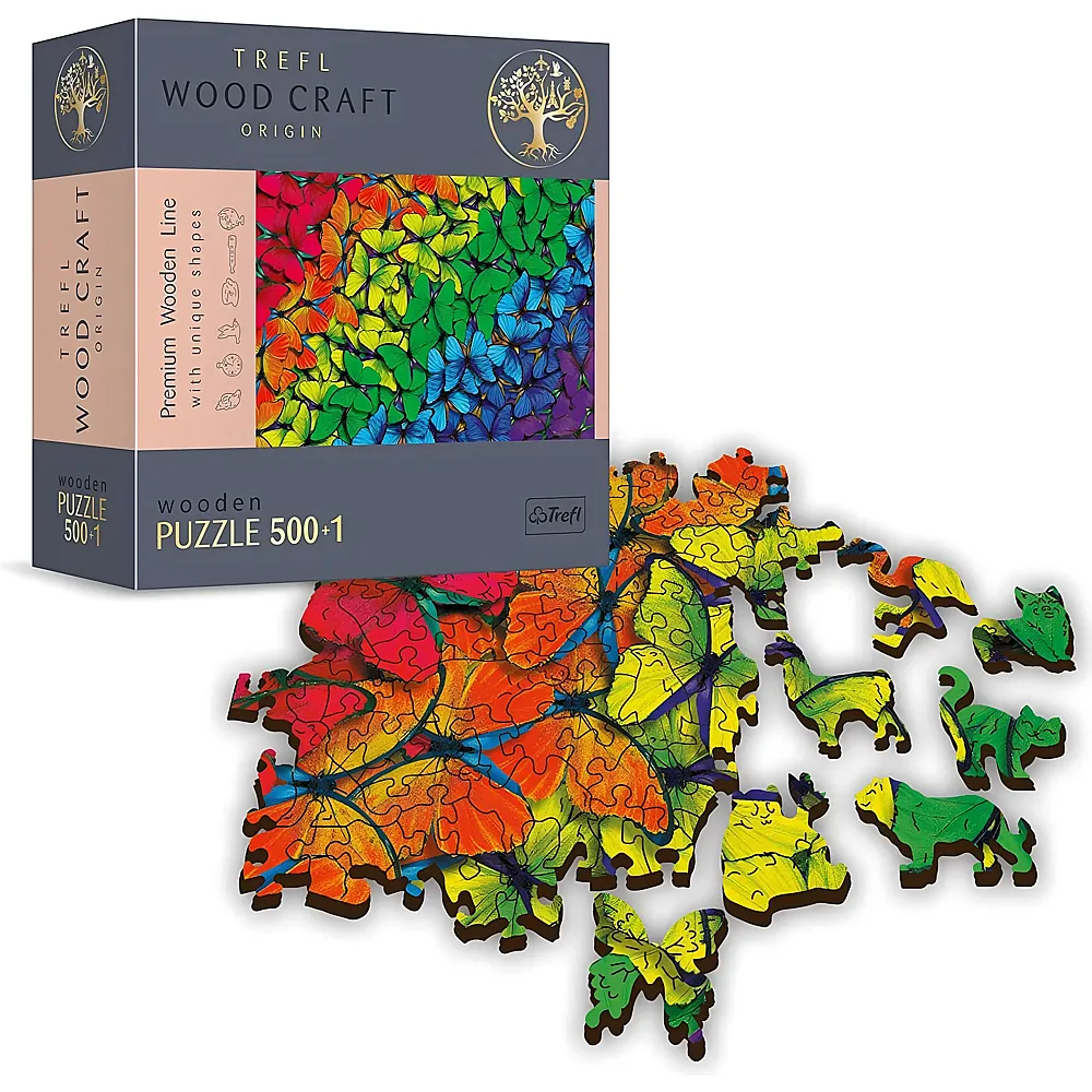 Trefl Regenbogen Schmetterlinge Holzpuzzle, 500