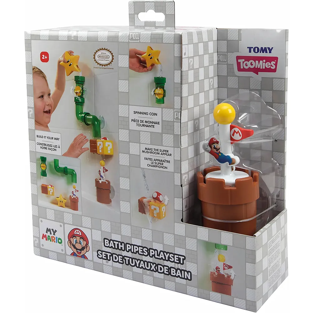 Tomy Super Mario R�hrenbadespiel 6 Teile, mit Saugn�pfen,
