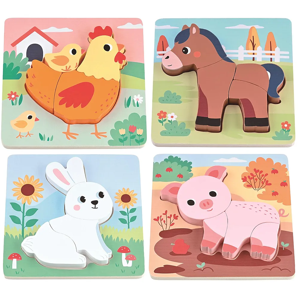 spielba Puzzle-Set mit 4 Tieren