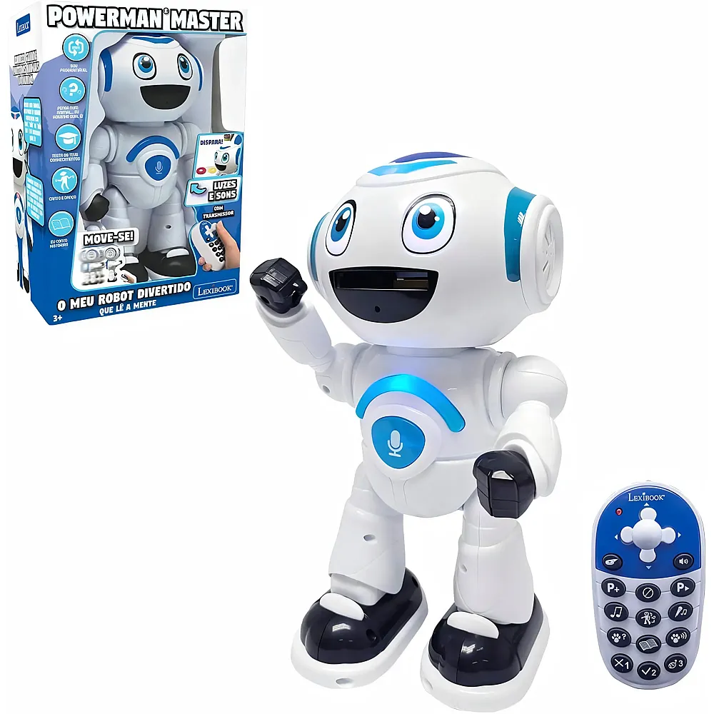Lexibook Powerman Master, Portugiesische Version, Intelligenter interaktiver Spielzeugroboter, der im Geiste liest, das zu