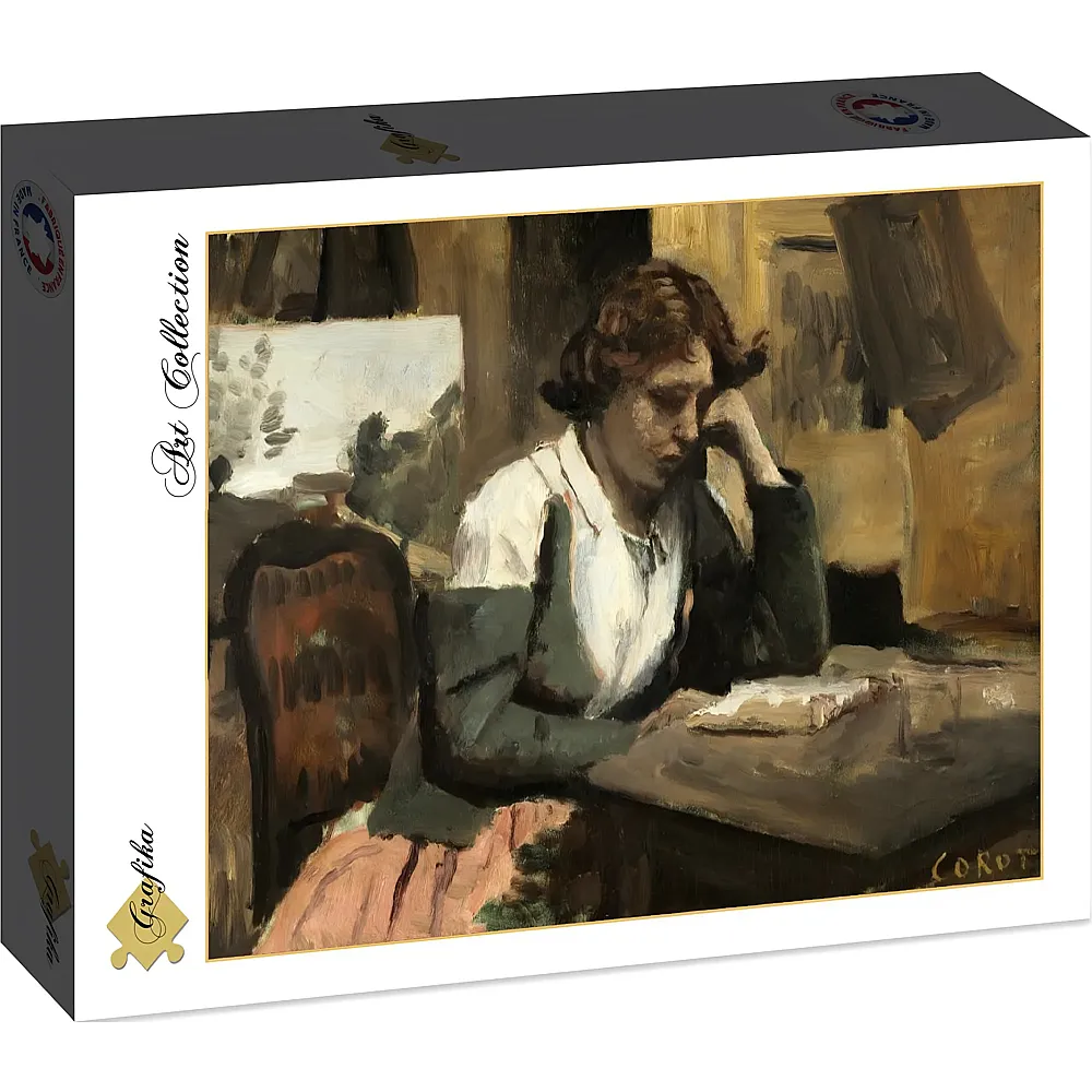 Grafika Puzzle Art Collection Jean-Baptiste-Camille Corot Young Girl Reading: Young Girl Reading, 1868 - 2000 Teile