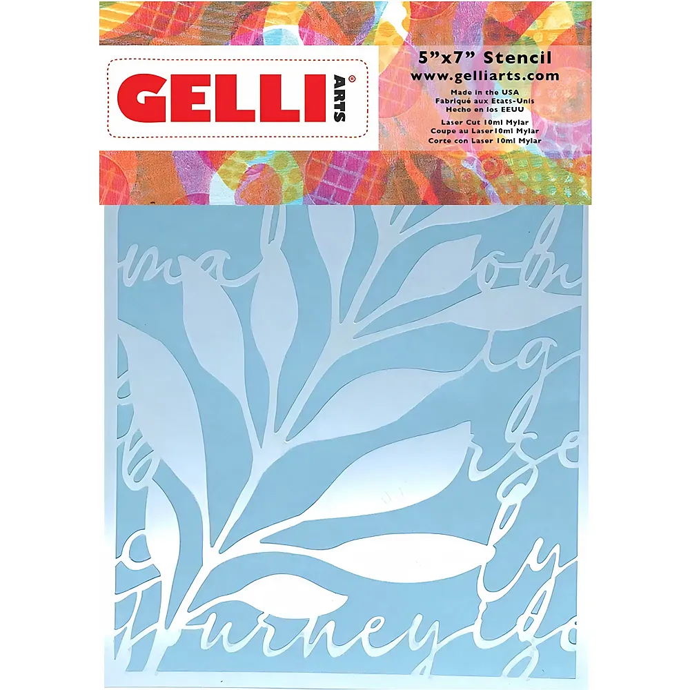 Gelli Arts Gelli Plate - Motiv-schablonen Leaves Script 12.7 X 17.8cm - Suche
