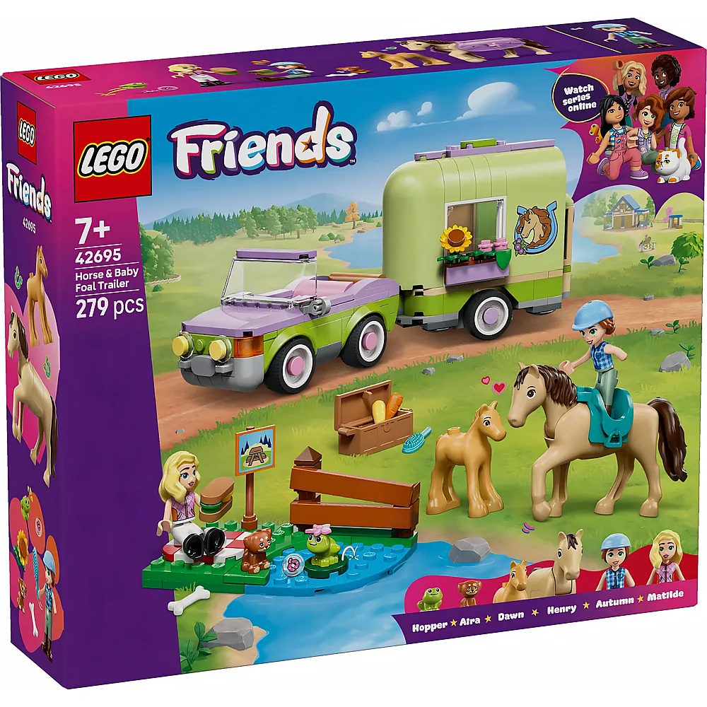 LEGO Friends Pferd und Fohlen mit Pferdeanh�nger 42695