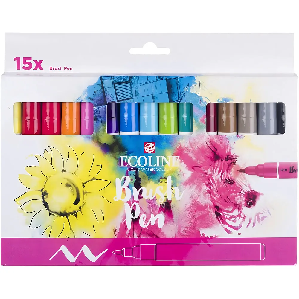 Talens Brush Pen Ecoline Set - 15 Teile