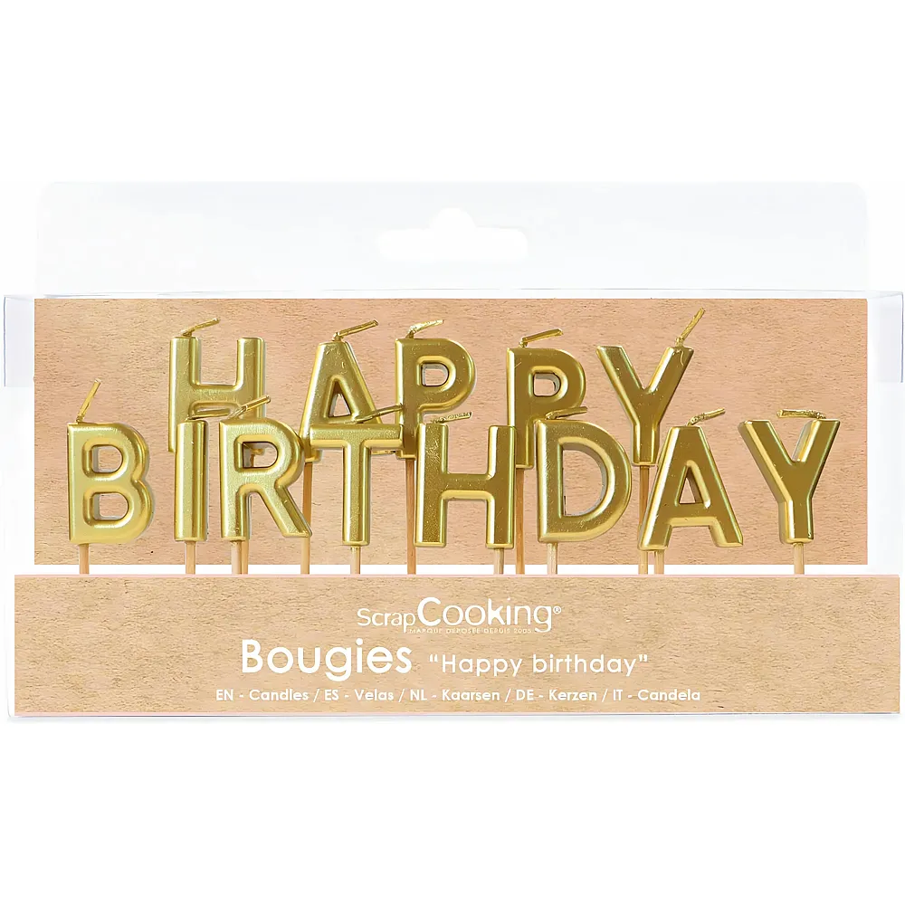 ScrapCooking Kerzen Happy Birthday Gold | Backen & Dekorieren
