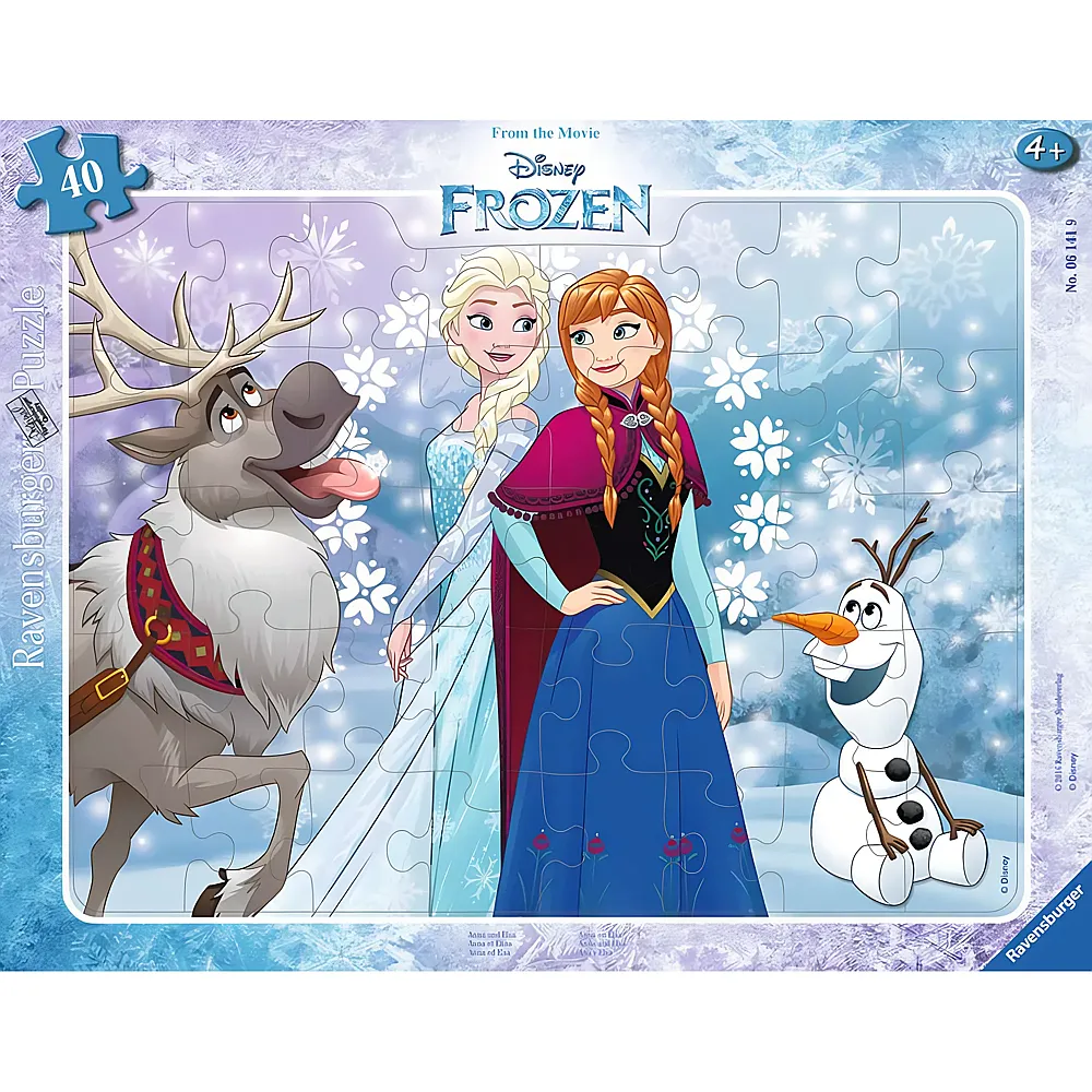 Ravensburger Puzzle Disney Frozen Anna und Elsa 40Teile | Rahmenpuzzle