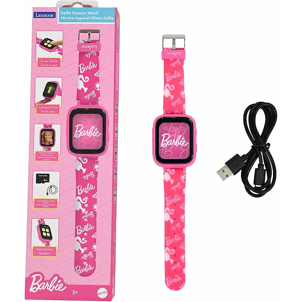 Lexibook Barbie, Montre Appareil Photo Selfie, �cran Tactile HD, Appareil Photo 720p, Lecteur MP3, Haut-Parleur int�gr�
