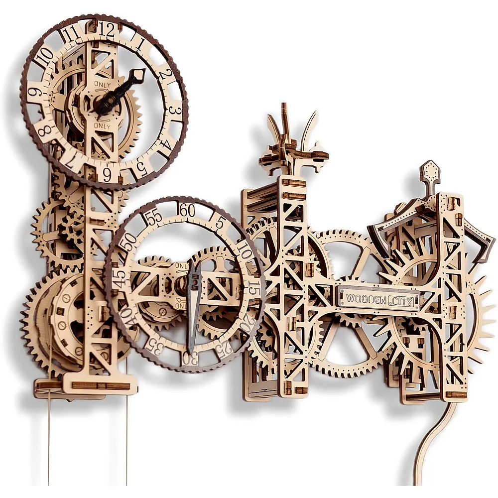 meinspielzeug - Wooden City Steampunk Wanduhr - 269 Teile | Technische Baus�tze