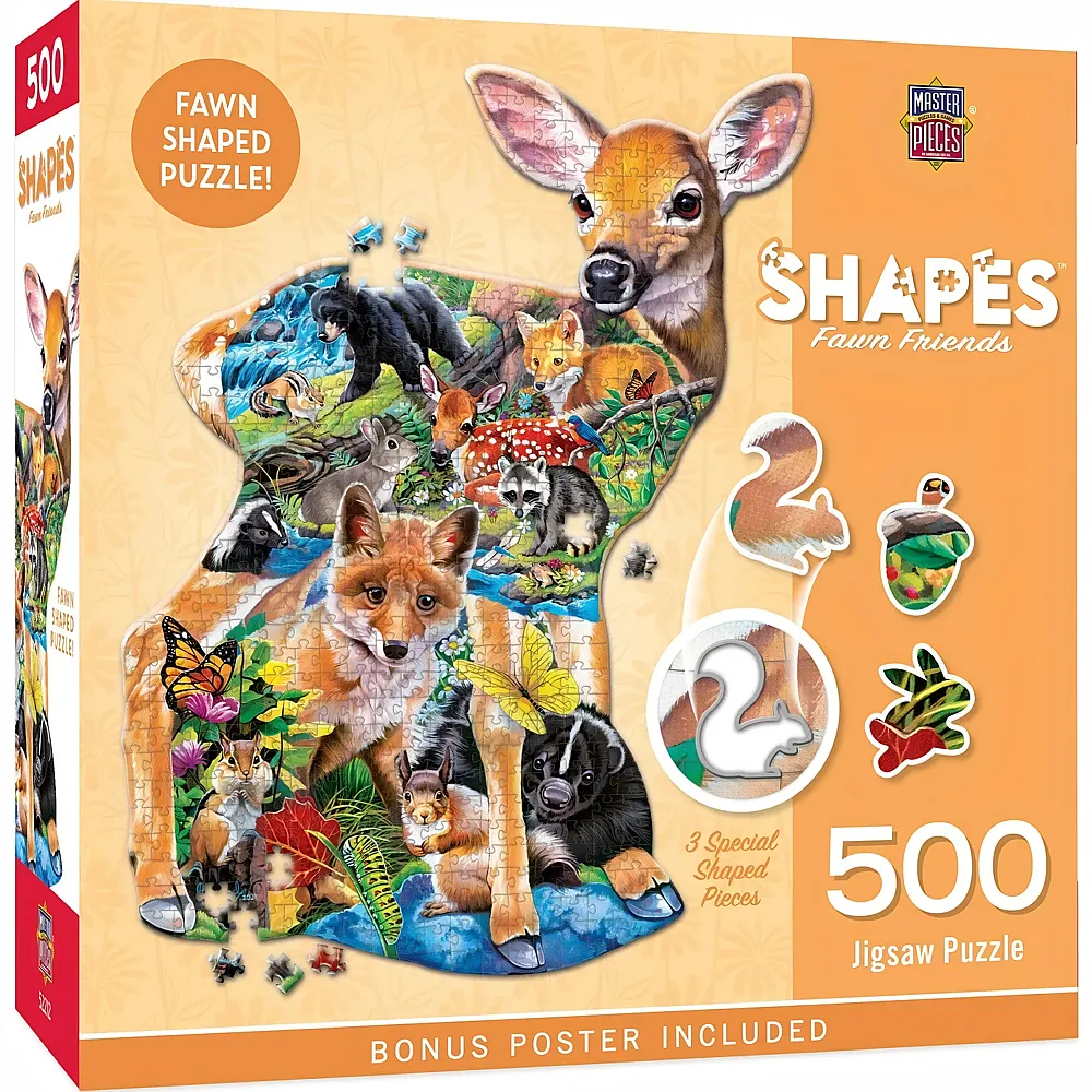 Master Pieces Puzzle Shapes Kitz mit Freunden - 500 Teile