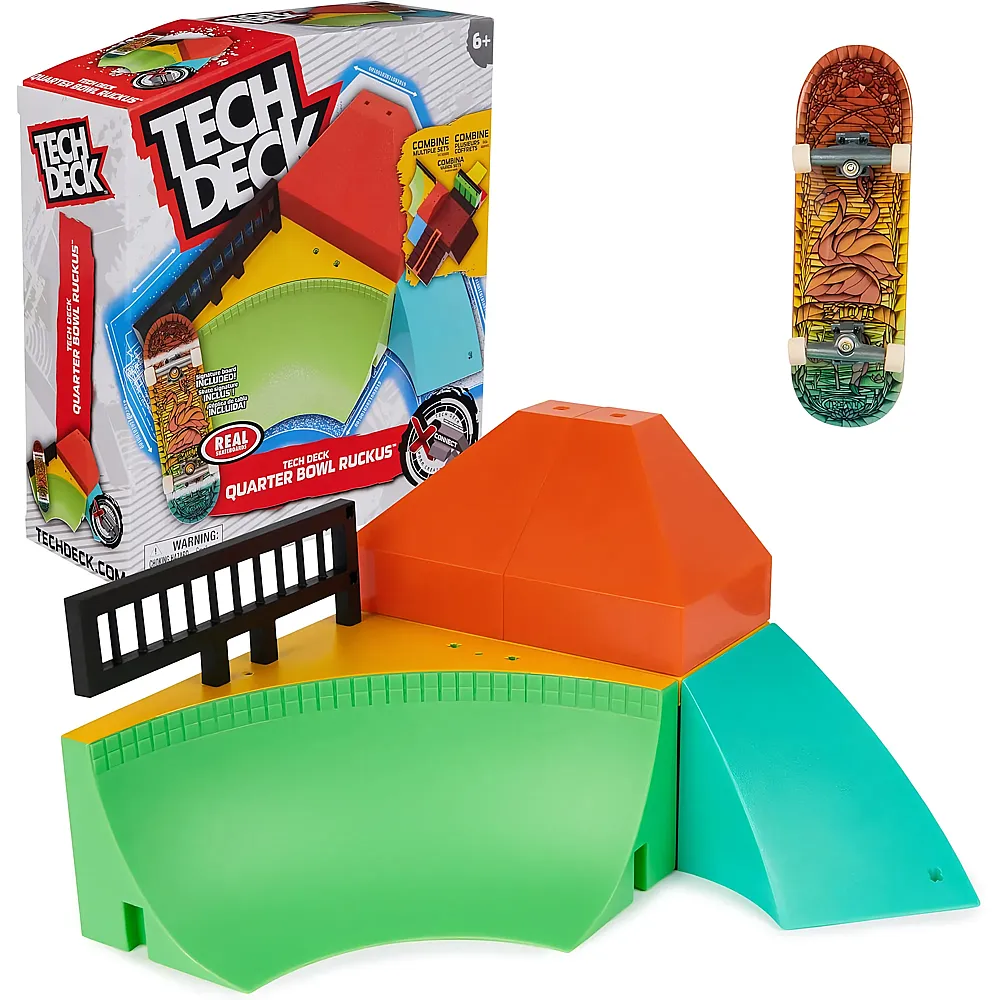 Spin Master Tech Deck X-Connect-Rampenset - Quarter Bowl Ruckus, Rampenset mit authentischem Finger-Skateboard der Marke Real und Zubeh�r, Rampe beliebig umbaubar, ab 6 Jahren - Suche