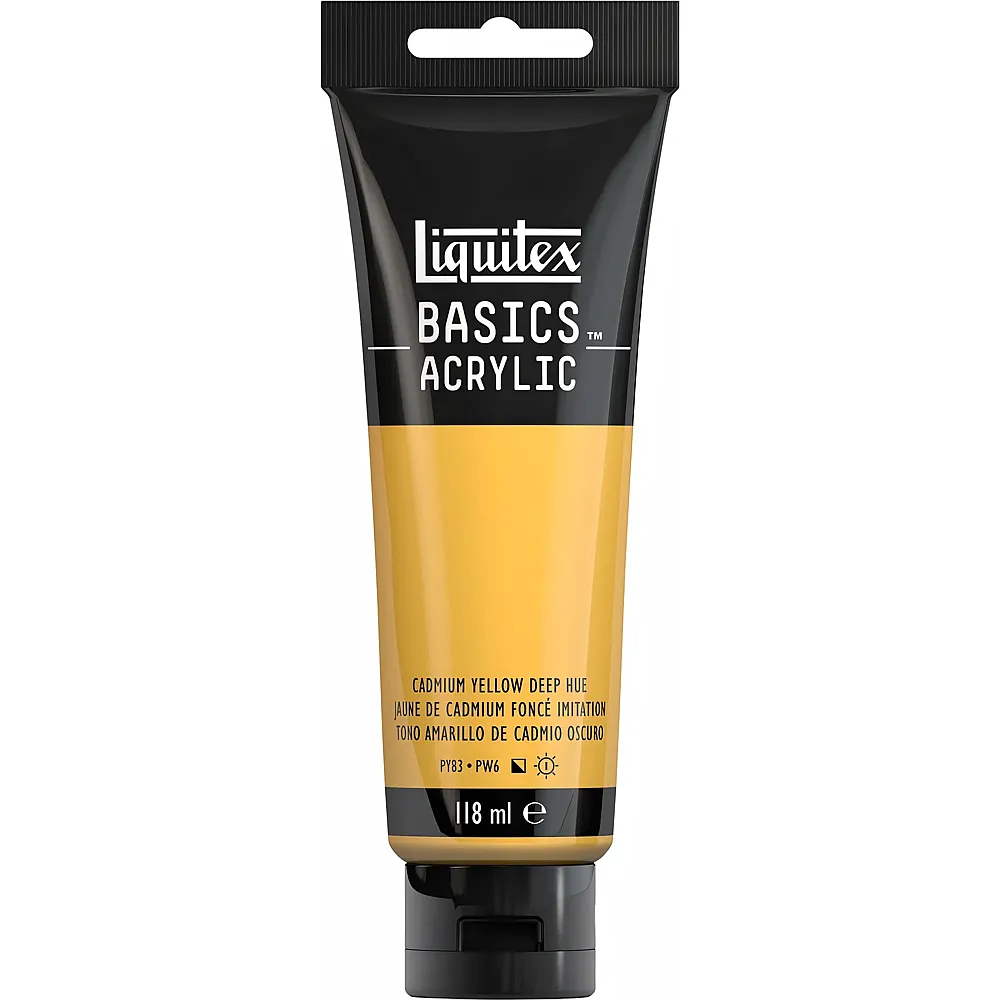 Liquitex Lqx Basics Acrylfarbe 118ml Tube Kadmiumgelfb Dunkel Farbton - Suche