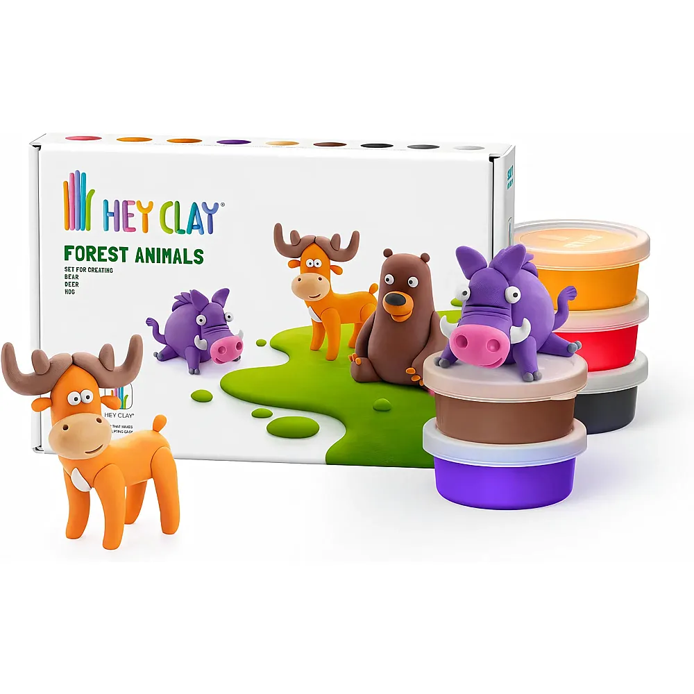 Hey Clay Waldtiere: B�r, Hirsch, Wildschwein - Kneten & Formen