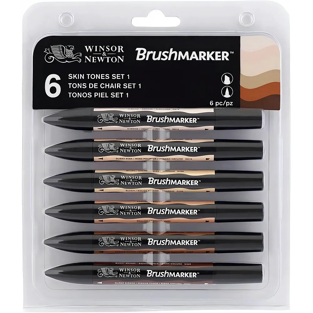 Winsor & Newton Promarker Brush 6er Set Hautt�ne