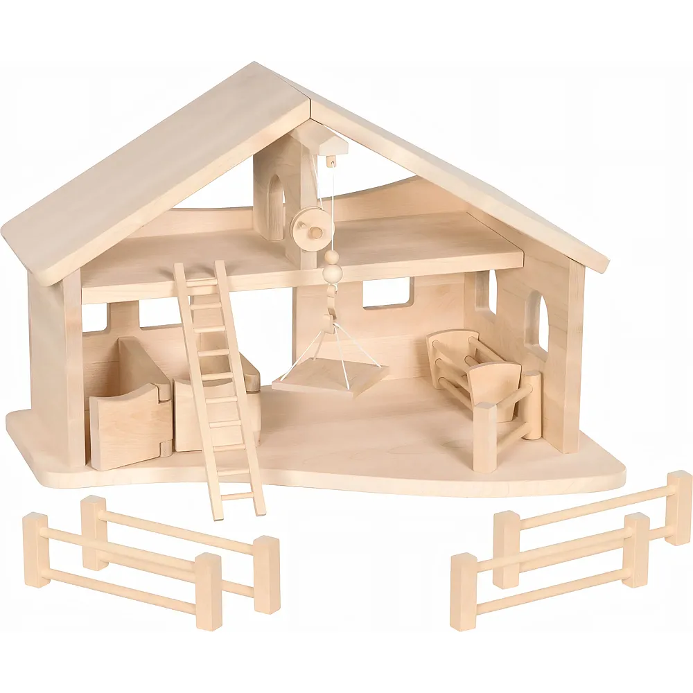 Goki Stall Mit Seilwinde, Montiert Ohne Figuren Und Deko, 56,5 X 38 X 38,5 Xm