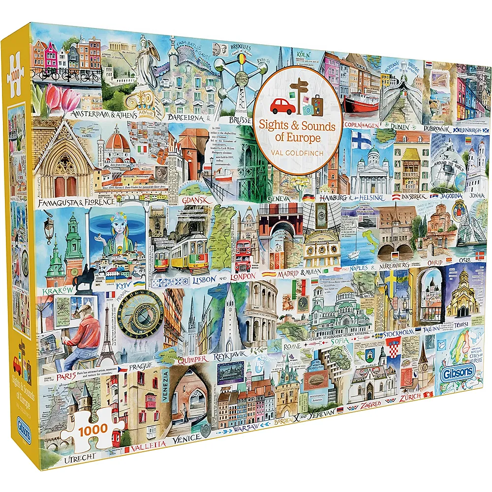 Gibsons Puzzle Val Goldfinch Sehensw�rdigkeiten und Kl�nge von Europa - 1000 Teile