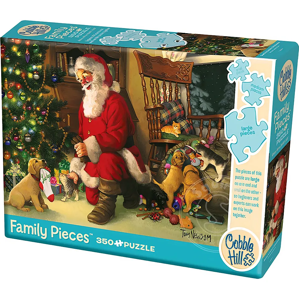 Cobble Hill Puzzle Tom Newsom Santa's Lucky Stocking 350Teile