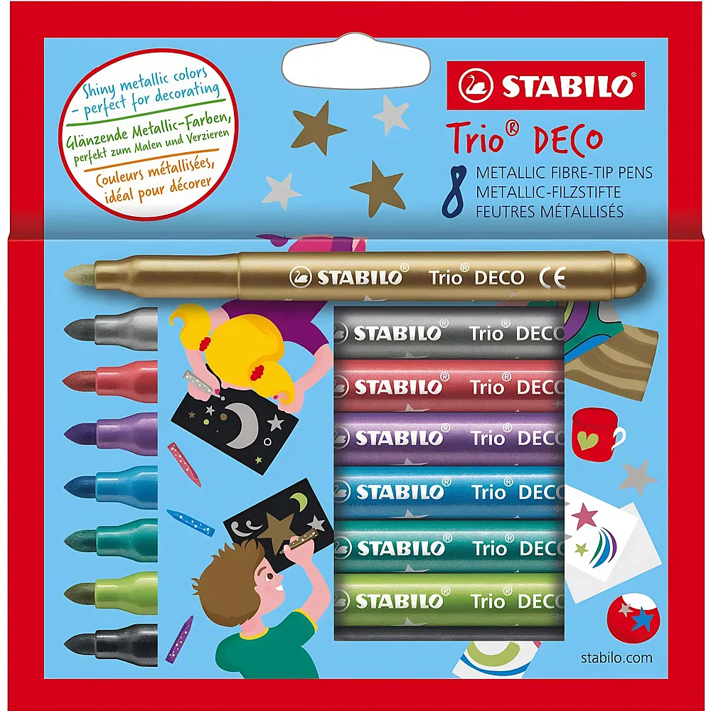 Stabilo Faserschreiber Trio Deco - 8 Teile
