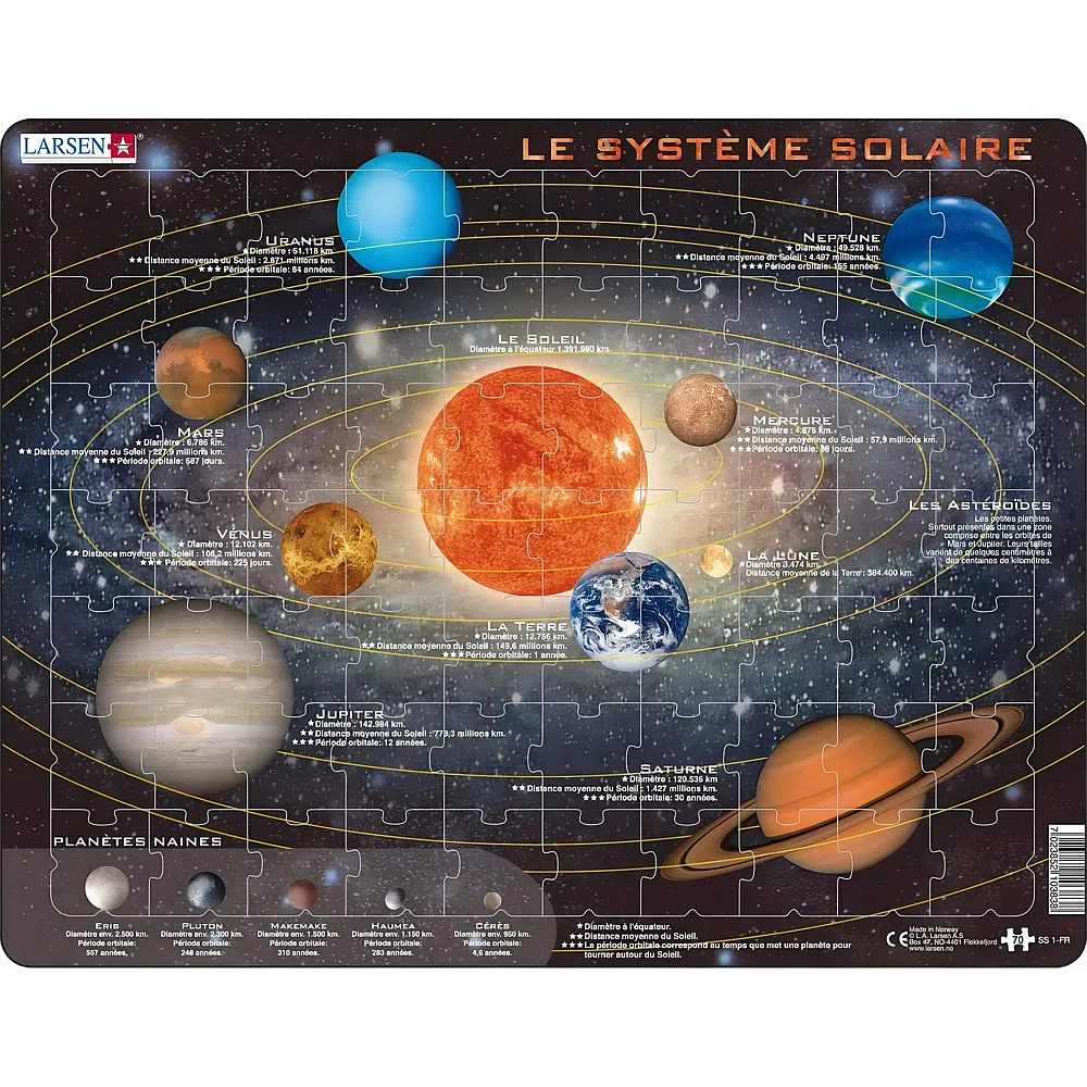 Larsen Puzzle La Syst�me Solaire - 70 Teile