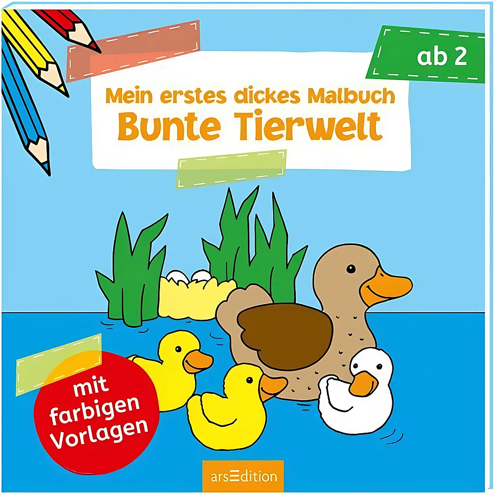 ars Edition Mein erstes dickes Malbuch - Bunte Tierwelt | Malbcher