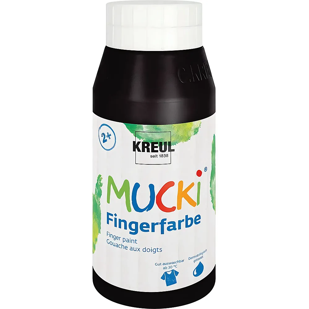 Kreul Mucki Fingerfarbe Schwarz - 750 ml | Farbe & Kreide