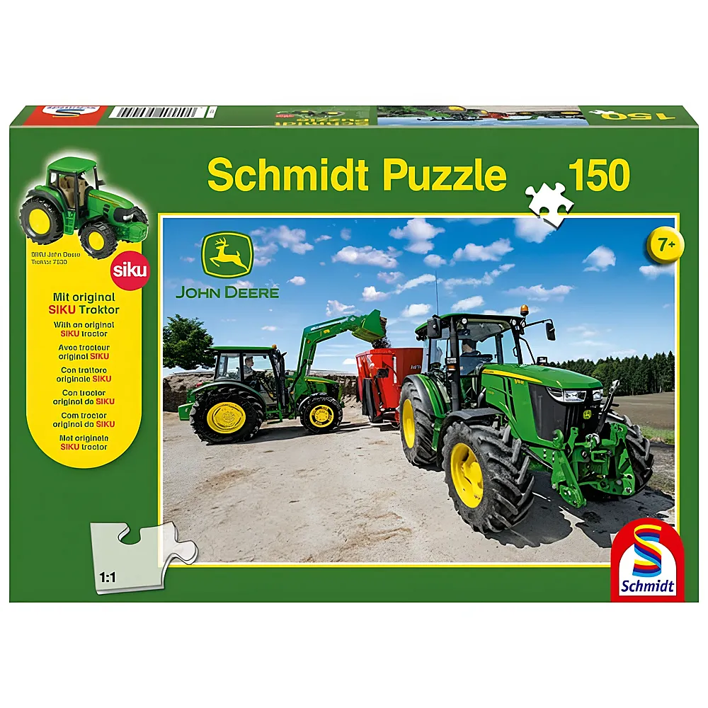 Schmidt Puzzle John Deere Traktoren der 5M Serie, inkl. Siku Traktor 150Teile