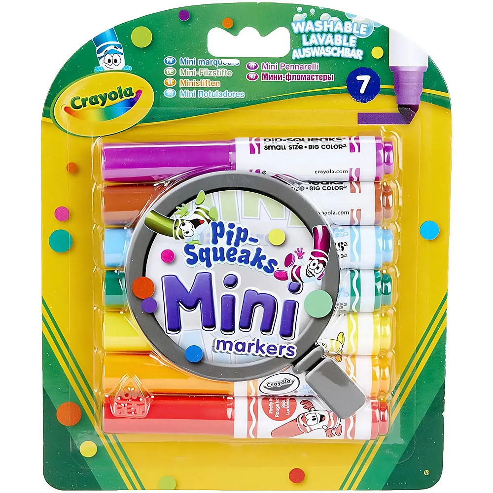 Crayola Pip-Squeaks, Mini auswaschbare Filzstifte - 7 Teile