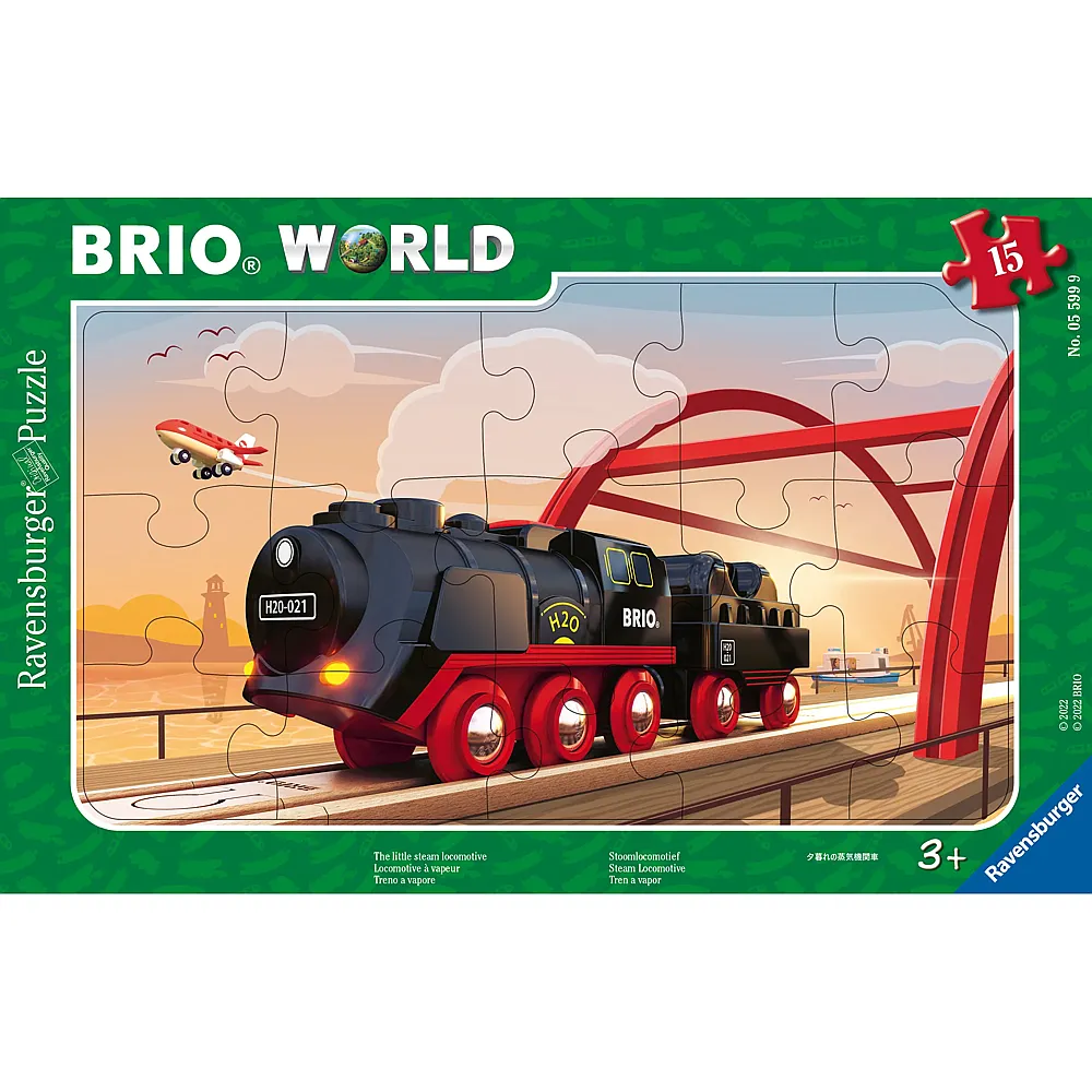 Ravensburger Puzzle Dampflokomotive Brio World - 15 Teile - Rahmenpuzzle