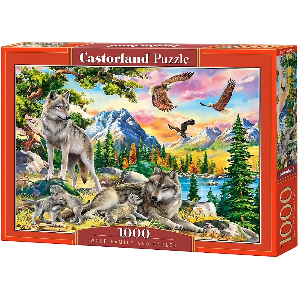 Castorland Puzzle Wolfsfamilie und Adler - 1000 Teile