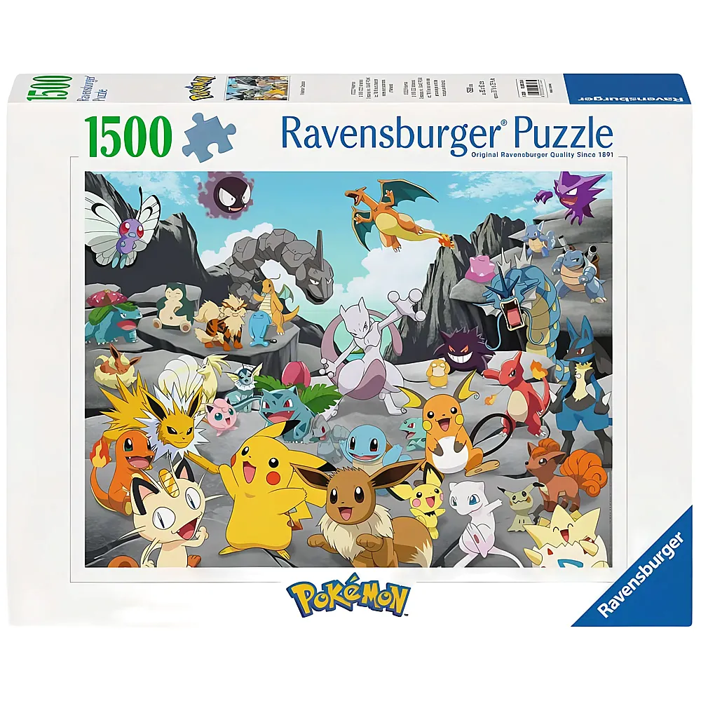 Ravensburger Puzzle Pok�mon Classics - 1500 Teile
