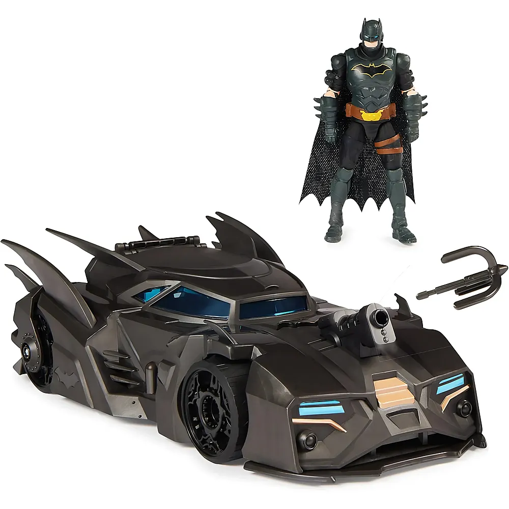 Spin Master Batman Batmobile mit Fanghaken-Katapult und Gitter-Zelle im Heck