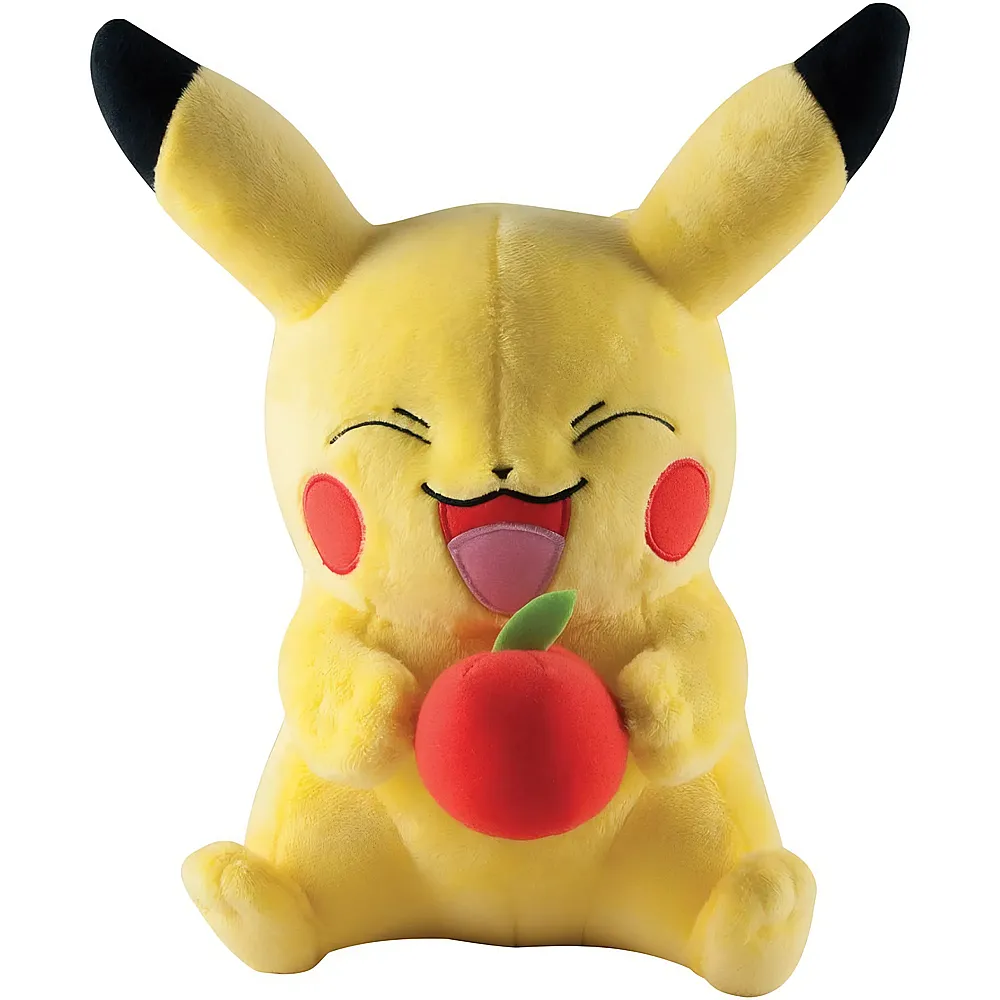 Tomy Pikachu mit Apfel - 29 cm Pok�mon - Lizenzfiguren Pl�sch