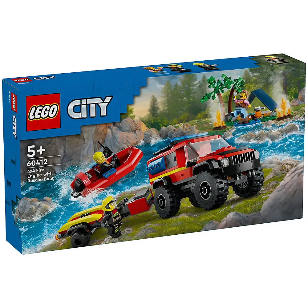 LEGO City Feuerwehr-Gelndewagen mit Rettungsboot 60412
