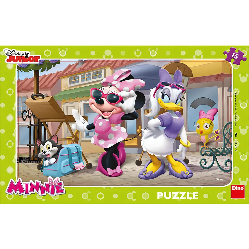 meinspielzeug - Dino Puzzle Minnie 15Teile Minnie Mouse | Rahmenpuzzle