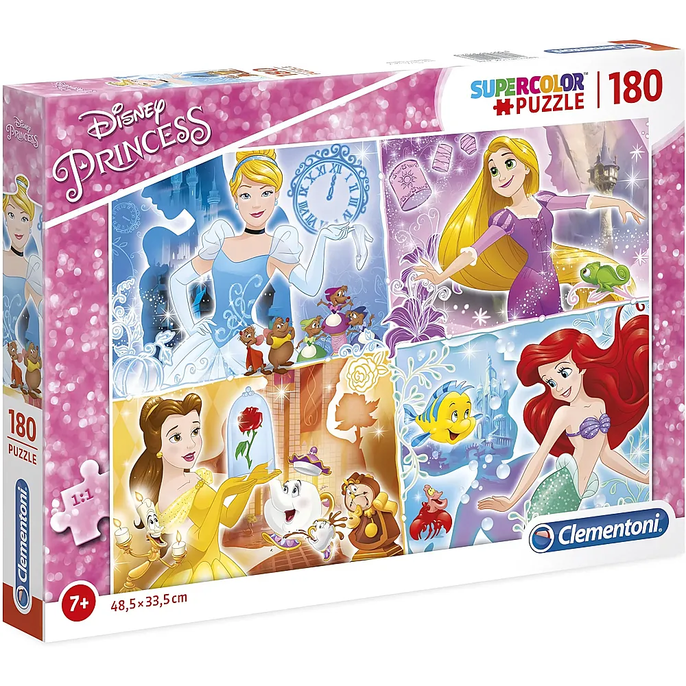 Clementoni Puzzle Supercolor Disney Princess - 180 Teile