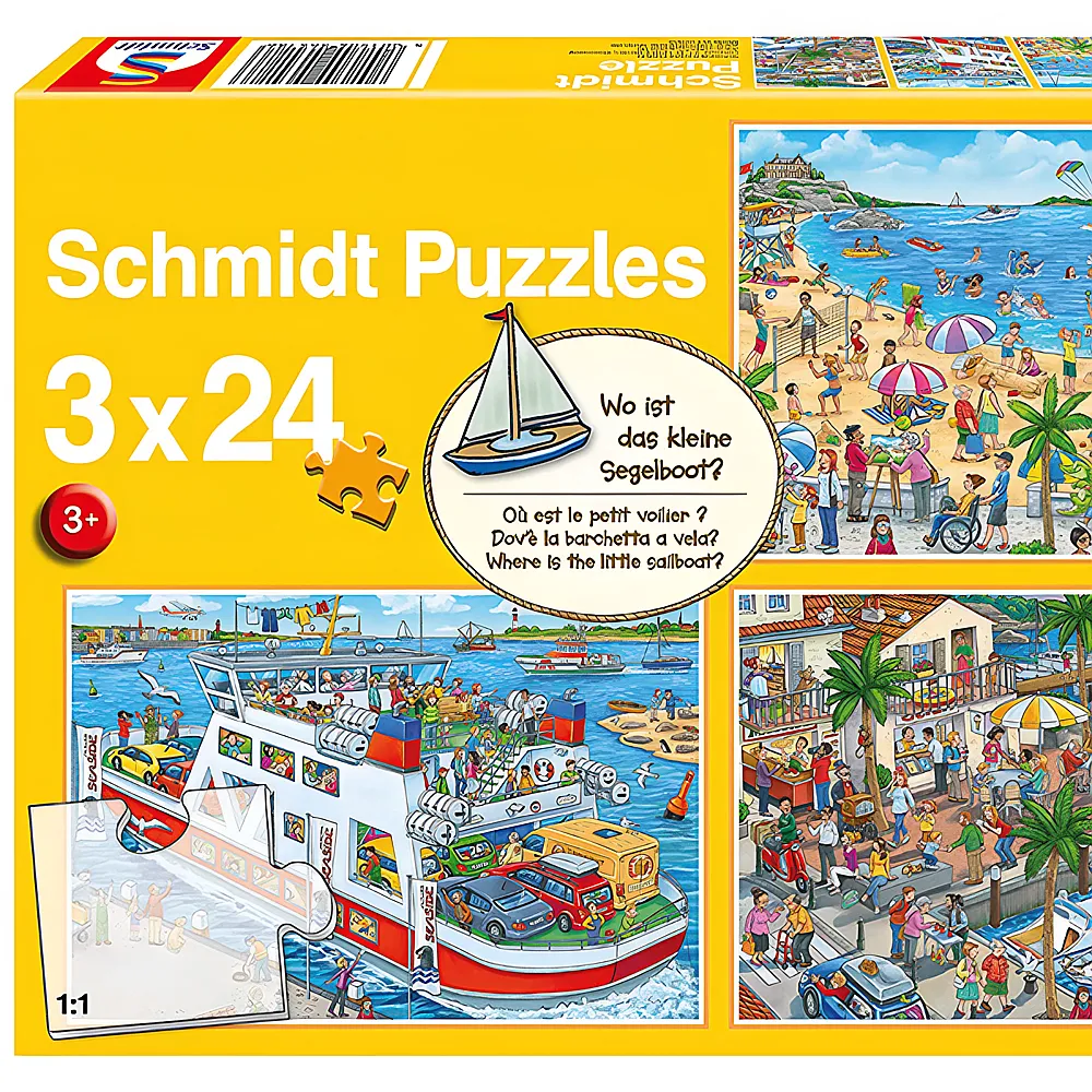 Schmidt Puzzle Wo ist das kleine Segelboot 3x24
