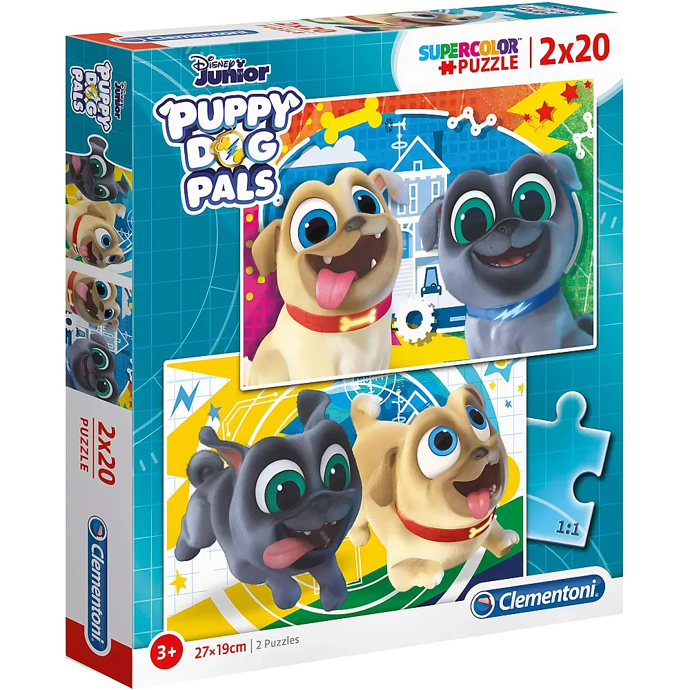 Clementoni Puzzle Supercolor 2in1 Puppy Dog Pals - 20 Teile
