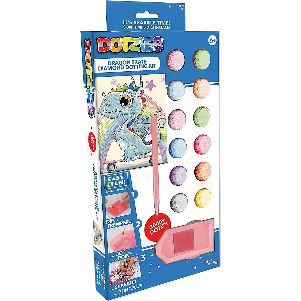 Diamond Dotz Dotzies Drache auf Skateboard