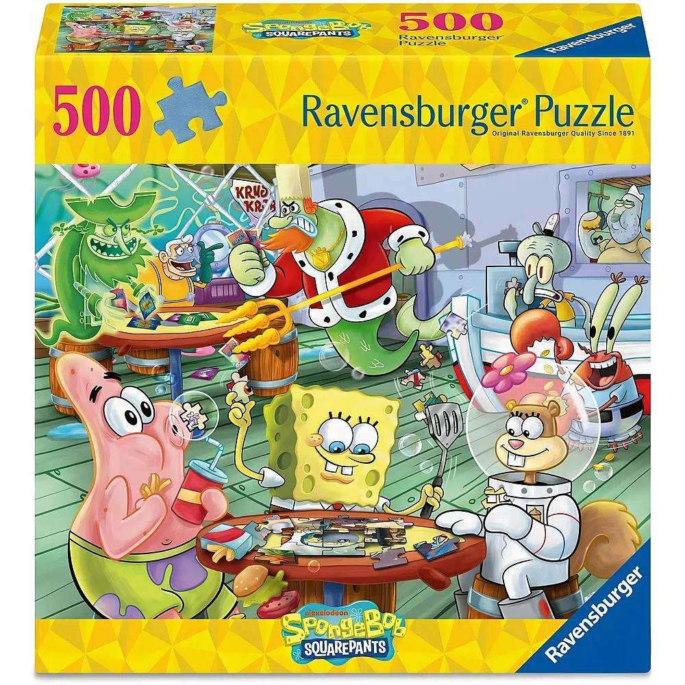 meinspielzeug - Ravensburger Puzzle Spieleabend in der Krossen Krabbe 500Teile SpongeBob | Puzzle 500 Teile