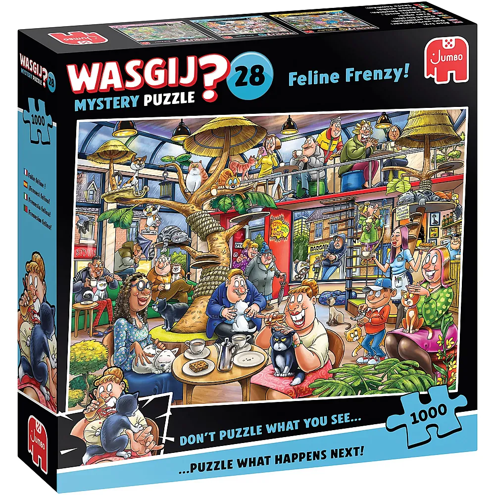 meinspielzeug - Jumbo Puzzle WASGIJ Mystery Feline Frenzy 1000Teile | Puzzle 1000 Teile