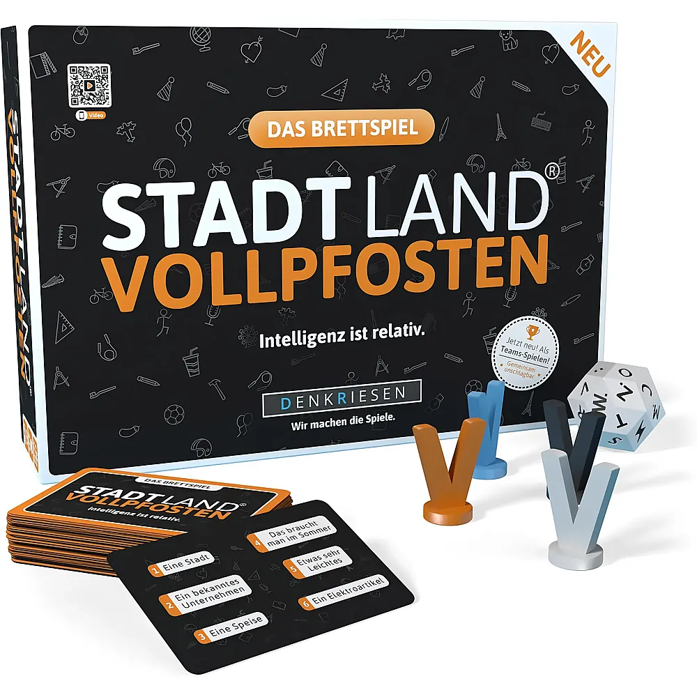 Denkriesen Stadt Land Vollpfosten Das Brettspiel - Intelligenz ist relativ. - Partyspiele