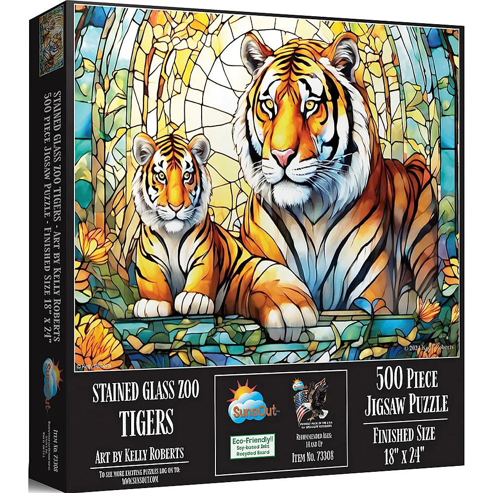 SunsOut Puzzle Kelly Roberts SG Zoo - Tiger - 500 Teile