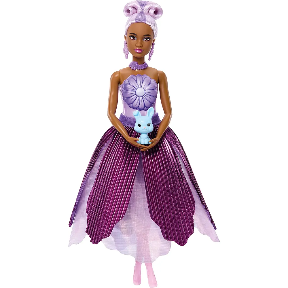 Barbie Petal Pop Duftende Puppe im Blumenkleid mit Zubeh�rteilen Violett