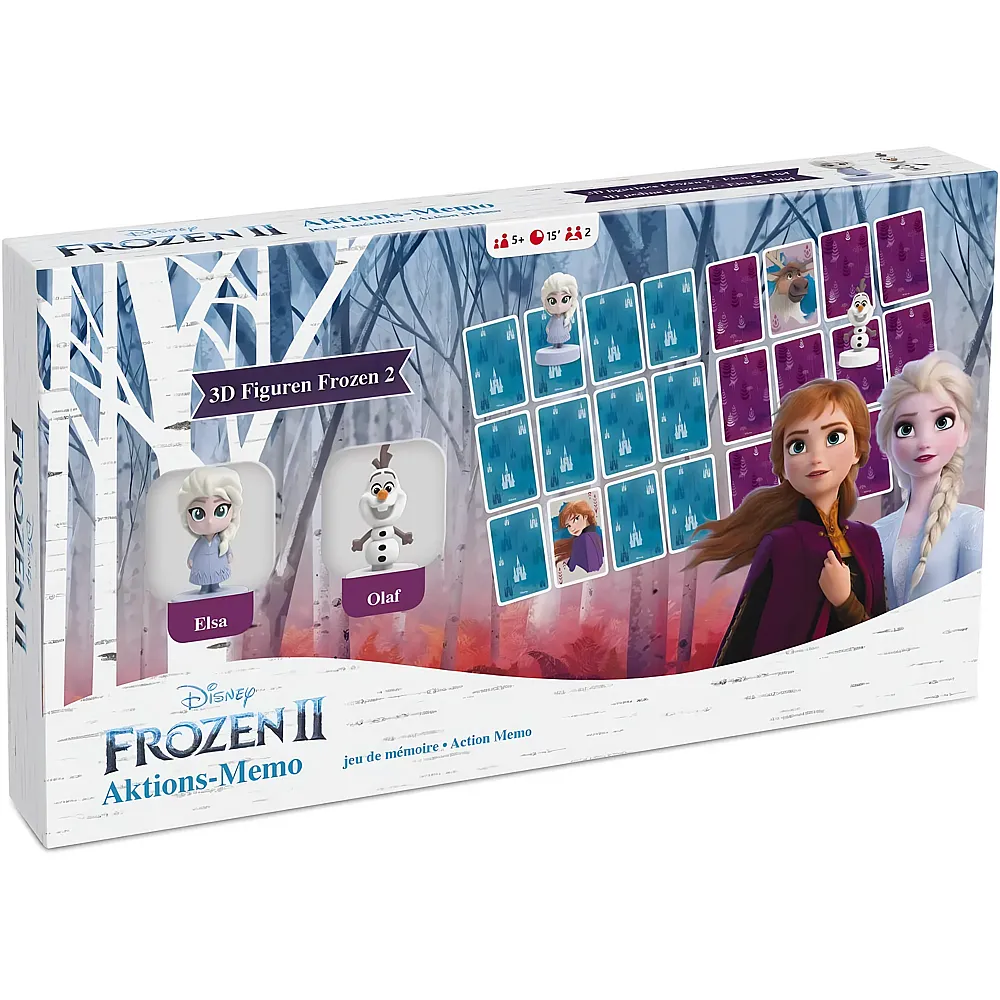 ASS Altenburger Spiele Disney Frozen Die Eisk�nigin 2: Aktions-Memo inkl. zwei 3D Disney Figuren