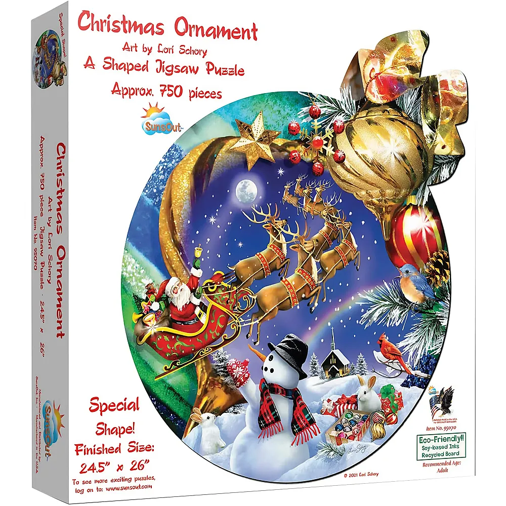 SunsOut Puzzle Lori Schory Christmas Ornament - 750 Teile