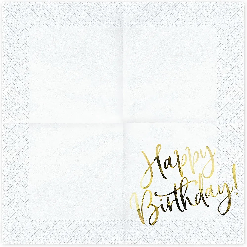 PartyDeco Servietten Happy Gold - 20 Teile