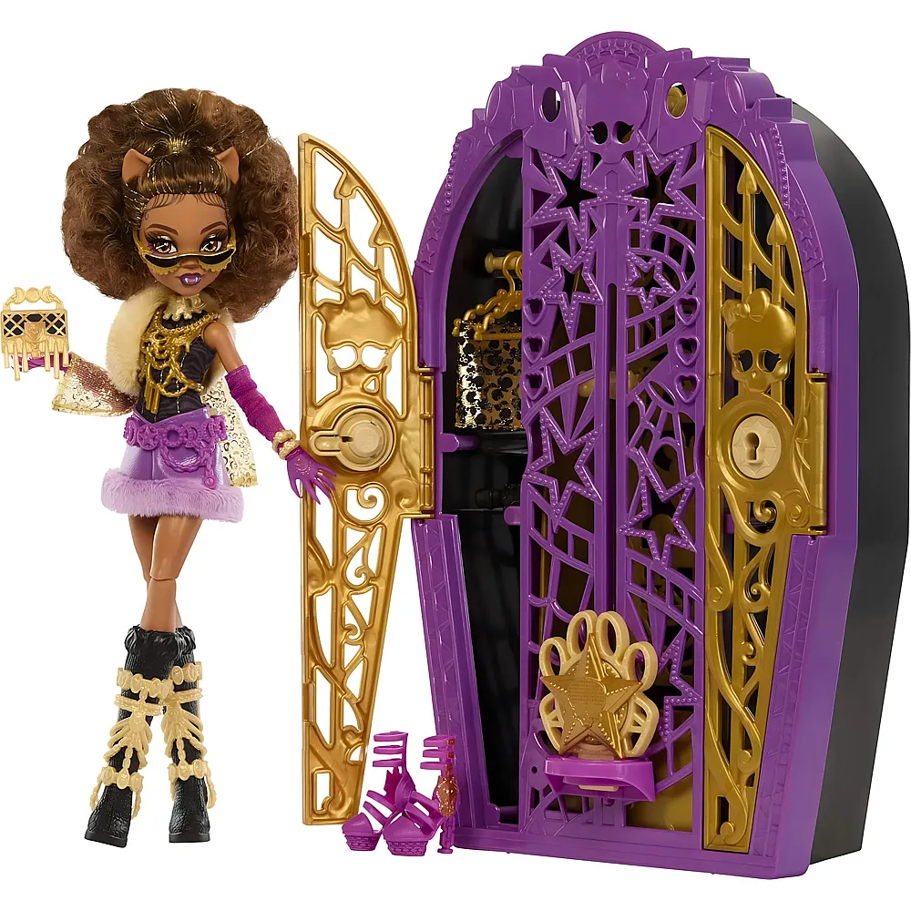 Mattel Monster High Hauntlywood Mysteries Clawdeen Wolf mit zauberhaftem Kleiderschrank